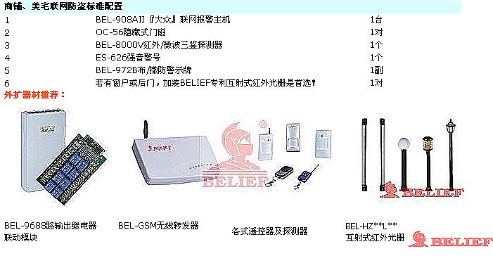 BEL-908AⅡ『经典』8有线防区联网报警主机